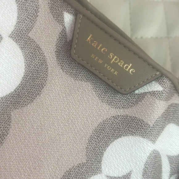 NWT Kate Spade ♠️ Flower monogram coated canvas tote natural multi w/pouch
